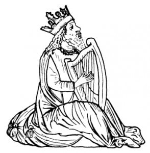 Давид с арфой. Еврейская миниатюра из Италии, ок. 1460 г.